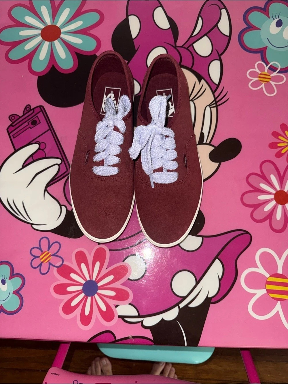Vans Authentic Lo Pro Burgundy & White Sneakers